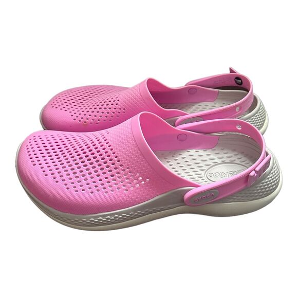 Crocs Literide Clog Unisex size M 11 and W 13 ELECTRIC PINK/ WHITE - Picture 7 of 10